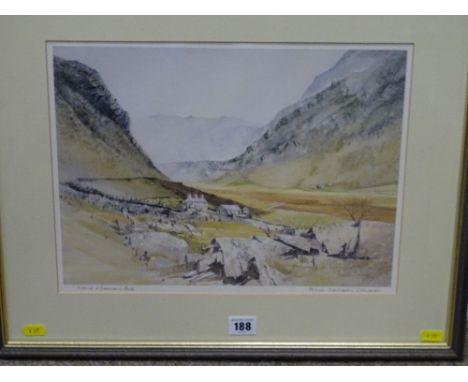 MALCOLM EDWARDS limited edition (86/250) print - titled 'Nant Ffrancon Pass', signed in pencil