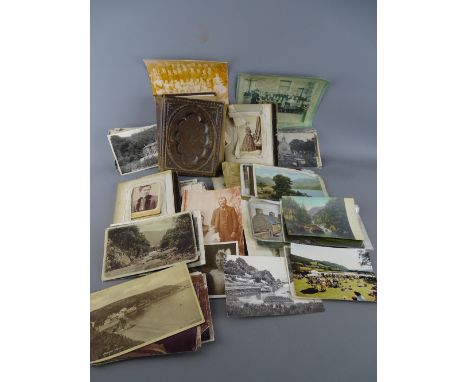 Collection of vintage postcards and family photographs, Victorian, Edwardian periods etc