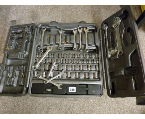 Part cased quantity of garage tools