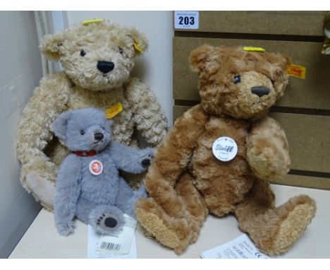 Three modern Steiff collector's bears with yellow button in ear tags