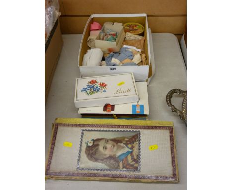 Quantity of vintage haberdashery and decorative confectionary boxes