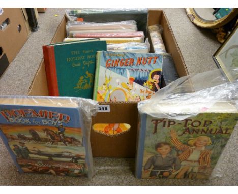 Box of children's vintage annuals and books