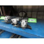 LOT OF 3 - 4 1/2" PNEUMATIC ANGLE GRINDERS (2 AURORA) (IN CENTRAL TOOL CRIB)