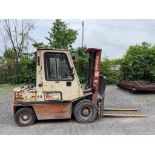 NISSAN FORKLIFT, 4,100 LB CAPACITY, MODEL P50K, TYPE: K-PH02A25PV, 187" LIFT HEIGHT, SN 901250 CLIEN