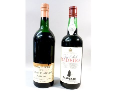TAYLOR FLADGATE VINTAGE PORT 1966, BOTTLED 1968, BERRY BROS & RUDD LTD AND DANDEMAN FINE RICH MADEIRA, 750ml, 17.8% vol. [2]