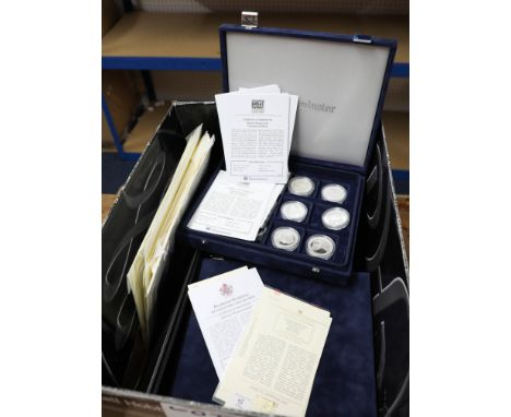 A large collection of silver proof coins and commemorative first day covers including 'Great Britons', 'Victoria Cross Winner