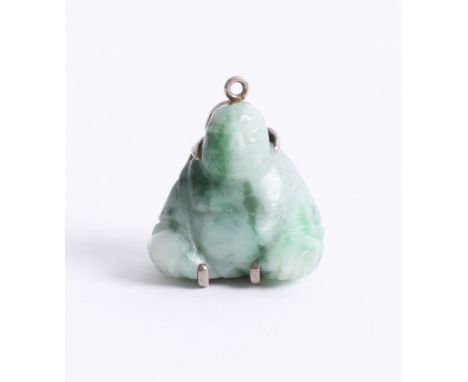 A 20th century small carved jade Buddha pendant, height 2.5cm.