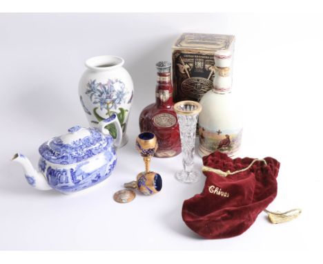 Copeland Spode Italian teapot, Wade Famous Grouse Whisky decanter, other items including Portmeirion vase, Wedgwood Plymouth 