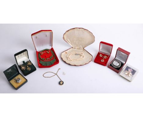 Various dress jewellery to include a cased set of Rosita pearls, jade style dress set etc.
