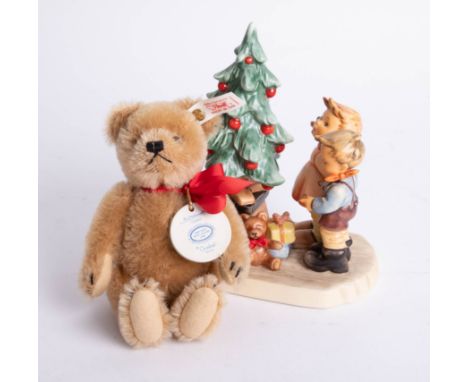 Hummel, 'Wonder of Christmas' with Steiff Teddy bear, model 156027, boxed.