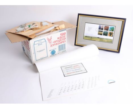 Collection of First Day covers mainly loose and a framed 2005 cover also a 1993 calendar of Mint stamps produced by Forrestal