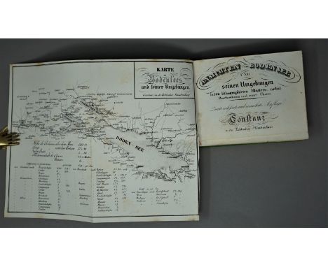 Pecht, Johann Andreas. Ansichten vom Bodensee und seinen Umgebungen. 1 von 2 Bänden. Mit lithorgraphiertem Titel sowie mit 10