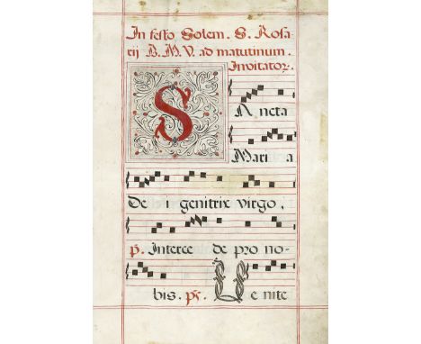 -- Jenseitsfurcht und Gotteslob in der Liturgie-- Antiphonale romanum. Liturgische Handschrift auf Pergament mit lateinischem