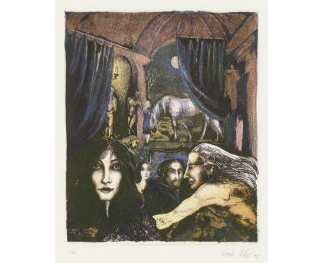Näher, Christa. Das Hexenbilderbuch. Neun Lithografien mit Textausschnitten aus Goethes Walpurgisnacht. Mit 9 signierten und 
