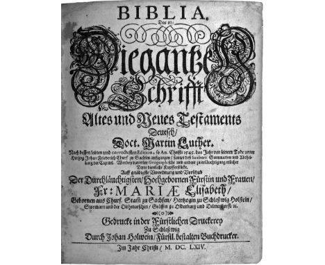 -- Die Schleswiger Bibel-- Biblia germanica. - Biblia. Das ist: Die gantze Schrifft Altes und Neues Testaments Deutsch, Doct.