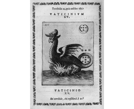 Joachim de Fiore. Vaticinia, siue Prophetiae abbatis Ioachimi, &amp; Anselmi episcopi Marsicani, Cum imaginibus aere incisis,