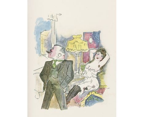 Grosz, George. Ecce homo. 2 Bl., 1 Bl. Impressum. Mit 16 Aquarellen und 84 Lithographien von George Grosz. 36 x 26,5 cm. Illu