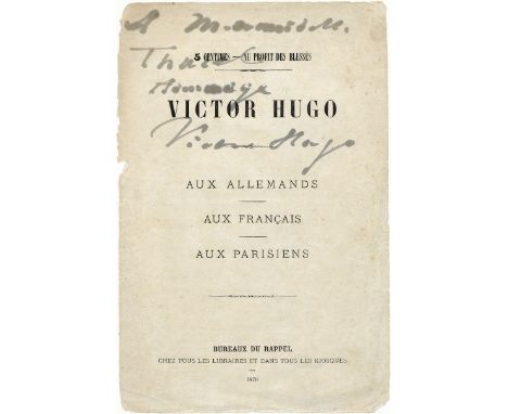 -- Victor Hugo im Deutsch-Französischen Krieg-- Hugo, Victor, franz. Dichter und Politiker, Hauptvertreter der frz. Romantik,