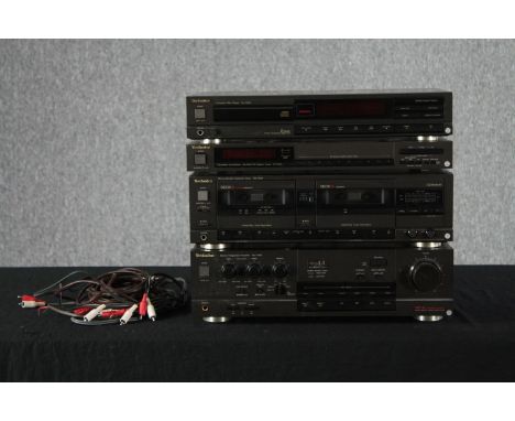 Vintage Technics Hi Fi equipment. H.12 W.48 D.28cm. (largest) 
