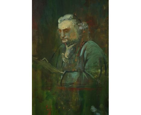 Oil on canvas, portrait of an 18th century gentleman, signed E Rose to the reverse. H.78 W.64cm. 