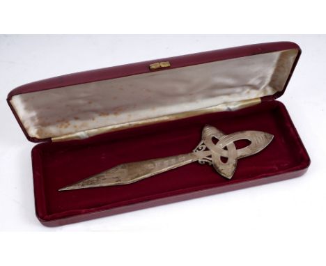 1916-1966 Irish silver Sword of Light. An Irish silver Claidheamh Soluis paperknife, by Thomas O'Connor and Sons. in presenta