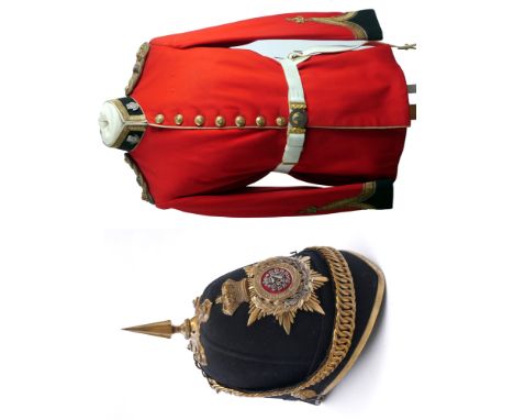 Early 20th century Royal Irish Regiment, Lieutenant Colonel's uniform. Parade dress uniform comprising blue cloth home servic