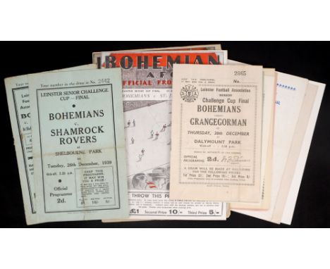 Football 1939-1972 Leinster Football Association Challenge Cup and 1944-1945 Army v. Ireland, programmes. 11 Semi-final and f
