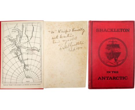 Shackleton, Sir Ernest. Shackleton in the Antarctic, signed by the author and inscribed to botanist Winifred Brenchley. Heine