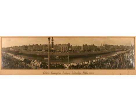 1929 (23 June) Catholic Emancipation Centenary Celebrations Dublin. A panoramic photograph of the scene along the River Liffe