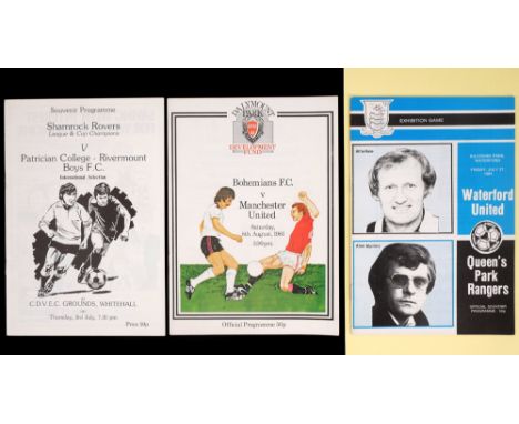 Football 1980-1995 Friendly match programmes. A large collection of programmes from club and international friendlies and exh