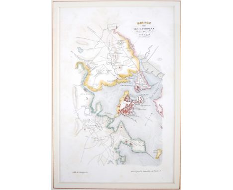 1776 Maps of Long Island and Boston during the American Revolutionary War. Two hand-coloured, engraved maps, the map of Long 