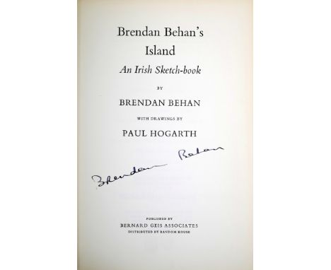 Behan, Brendan. Brendan Behan's Island, signed by the author and illustrator. Bernard Geis Associates, New York, 1962. first 