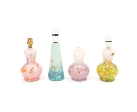Four Strathearn glass table lamp bases, tallest H27cm