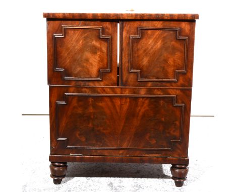 A George IV mahogany commode, adapted, hinged lid over two doors, width 63cm.Footnote: Sold on behalf of LOROS - The Leiceste
