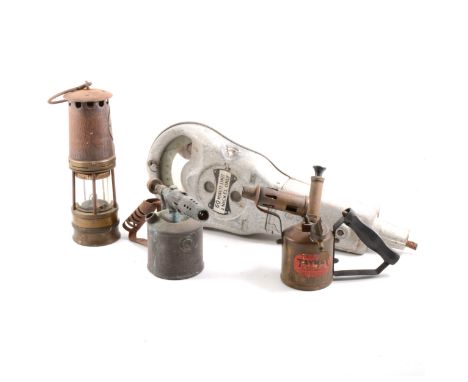 Hailwood's Improved Miners Safety Lamp, 26cm; a lantern, marked London Clipper Fleet; vintage cycle lamp; other lamps, and pa