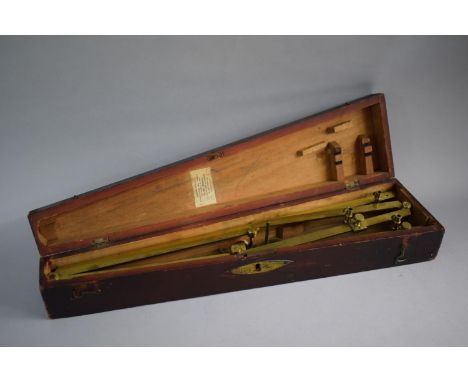 An Early 19th Century Pine Cased Brass Pantograph Inscribed Banks, 441 Strand, London Inner Paper Label for "Robert Bancks, M