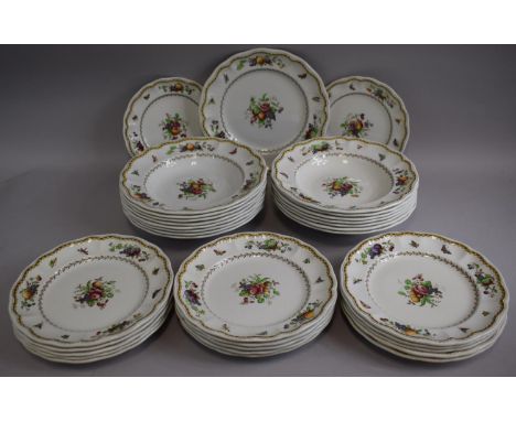 A Collection of Copeland Spode Rockingham Pattern Dinnerware to Include Fifteen Shallow Dished Bowls, Fifteen Dinner Plates, 