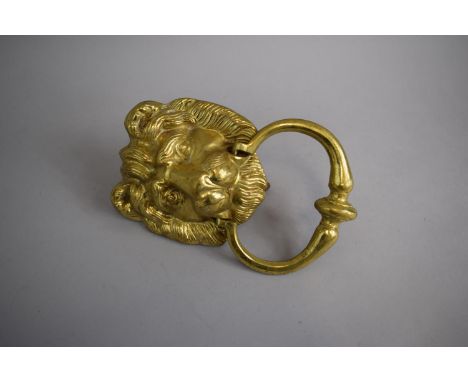 A Late 20th Century Brass Door Knocker in the Form of a Lions Head