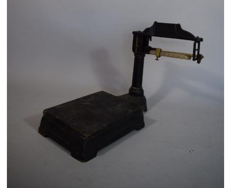 A Set of Late 19th Century Counter Top Brass Mounted Platform Scales up to 7lbs