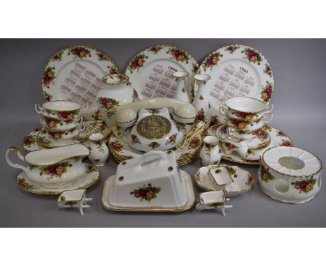 A Large Collection of Royal Albert Old Country Roses to Include Six Dinner Plates, Six Soup Bowls and Saucers, Gravy Boat and