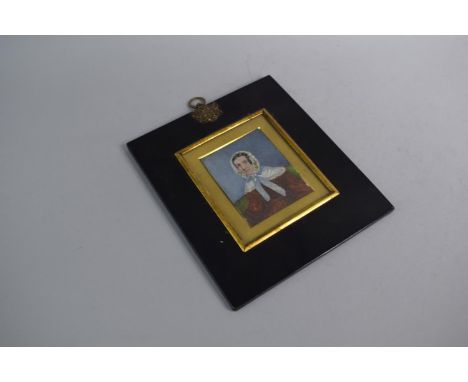 Sarah Biffen (1784-1850) A Framed Miniature Portrait of a Lady. Inscribed Verso 'Liverpool 1842, Painted by Miss Biffen Witho