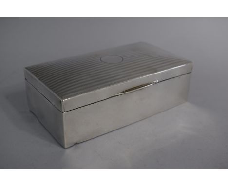 A Silver Cigarette Box with Engine Turned Decoration, 16.5cm Wide, Chester 1946
