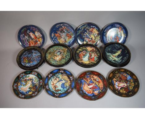 A Collection of Nineteen Russian Decorated Plates to Include Seven from the Kholvi Art Studios 'A Song of Love' Collection, F