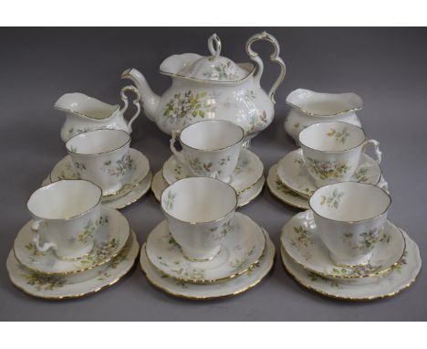 A Royal Albert Haworth Tea Set Comprising Six Trios, Teapot, Sugar and Cream