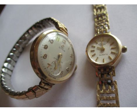 Two 9ct gold ladies watches, one a Rotary and the other a Cyma, Location: CAB 