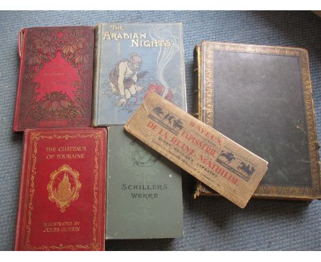 Books - A 1902 French Don Quichotte de la Marche with illustrations by Gustave Dore, together with an 1899 The Arabian Nights