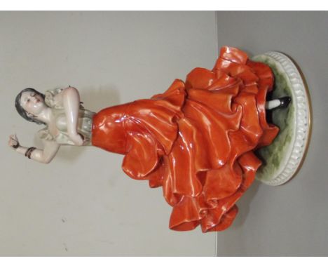 Ceramic dancer figurine, signed Capo De Monte