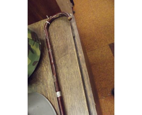 Silver mounted walking stick 