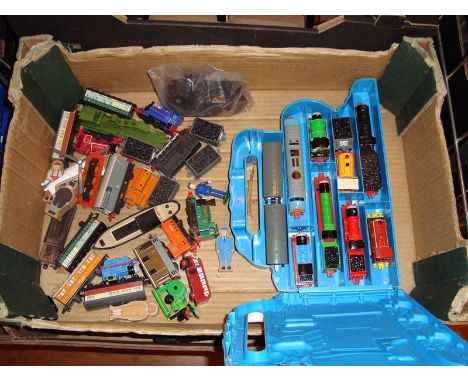 A quantity of ERTL Thomas series model railway locos, coaches, wagons and accessories together with a Thomas the Tank Engine 