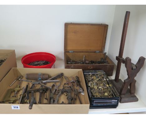 A good collection of vintage clock and watch making and repairing tools